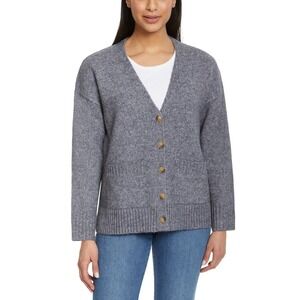 Ella Moss Ladies' Button Front‎ Cardigan Patch Pockets Small Gray New with Tags!